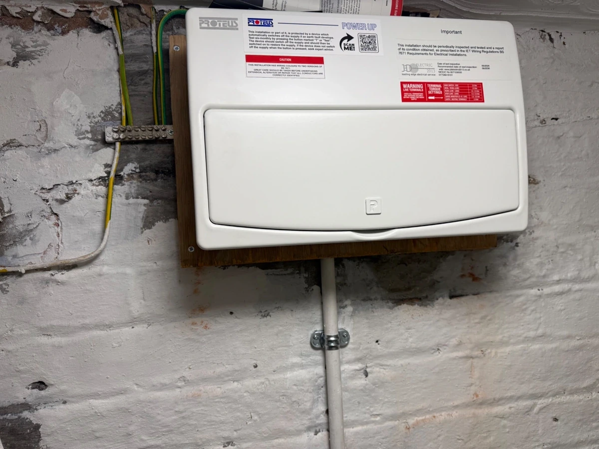 Proteus consumer unit installed by JD Electric 2013 LTD.